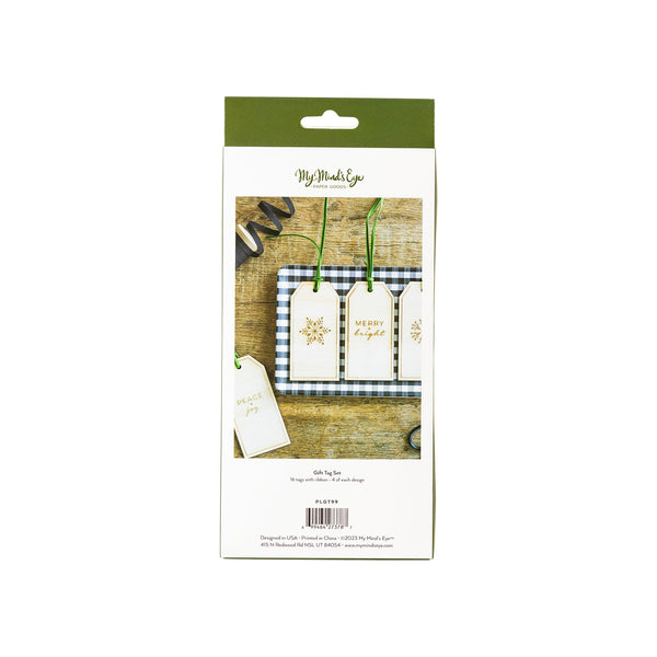 Christmas Titles Etched Wood Gift Tag Set