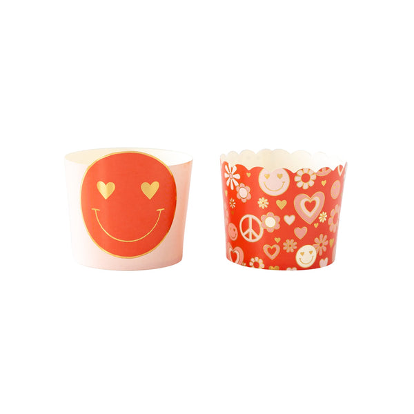 Peace and Love Baking Cup Set with Toppers