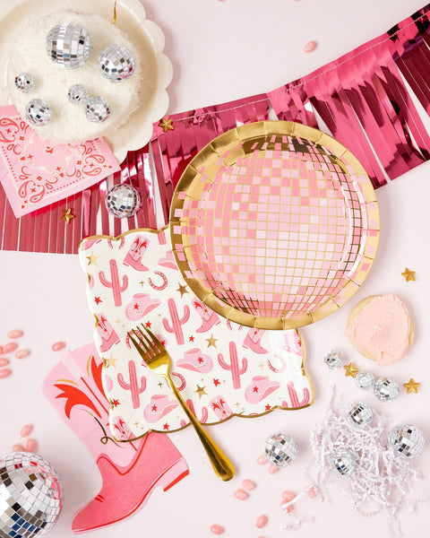 Pink Disco Ball Plate