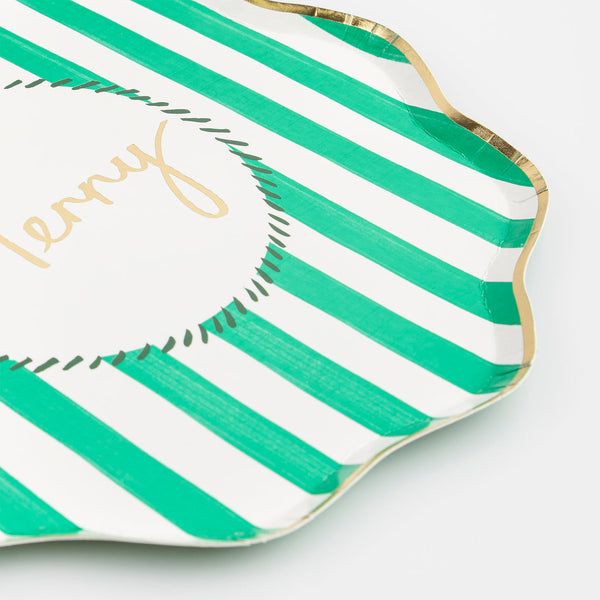 Striped Christmas Dinner Plates
