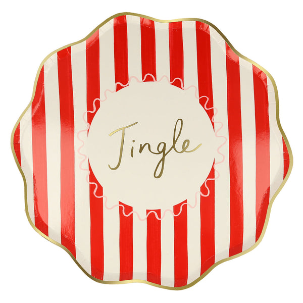 Striped Christmas Dinner Plates