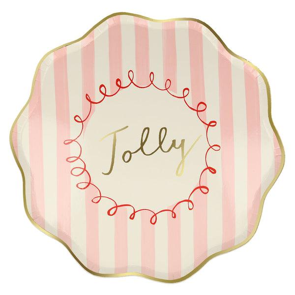 Striped Christmas Dinner Plates