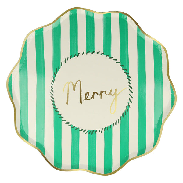 Striped Christmas Dinner Plates