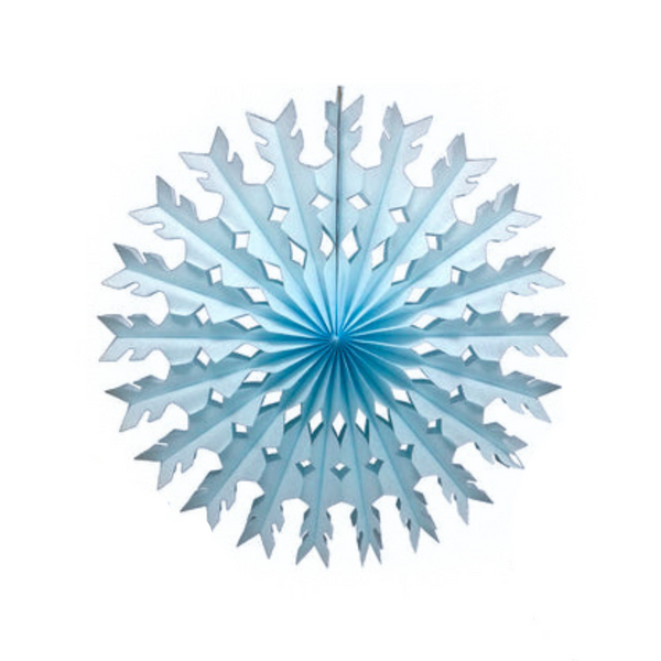 Light Blue Tissue Paper Snowflake