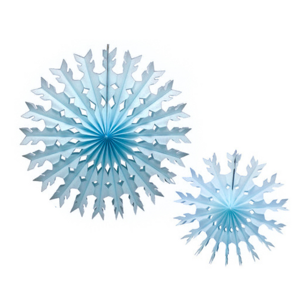 Light Blue Tissue Paper Snowflake