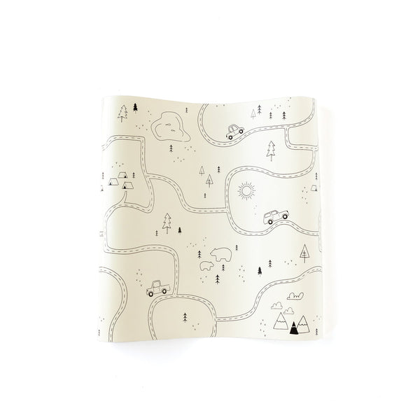 Map table runner for adventure collections available at A Little Confetti