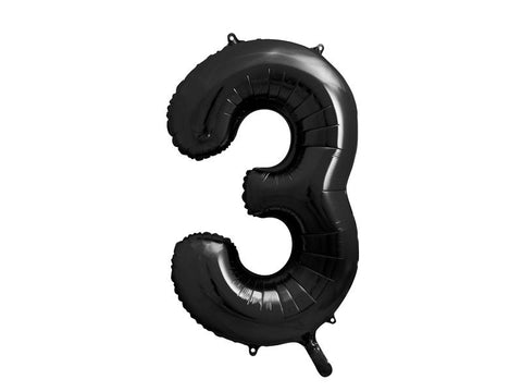 34 inch jumbo black number 3 foil balloon available at A Little Confetti