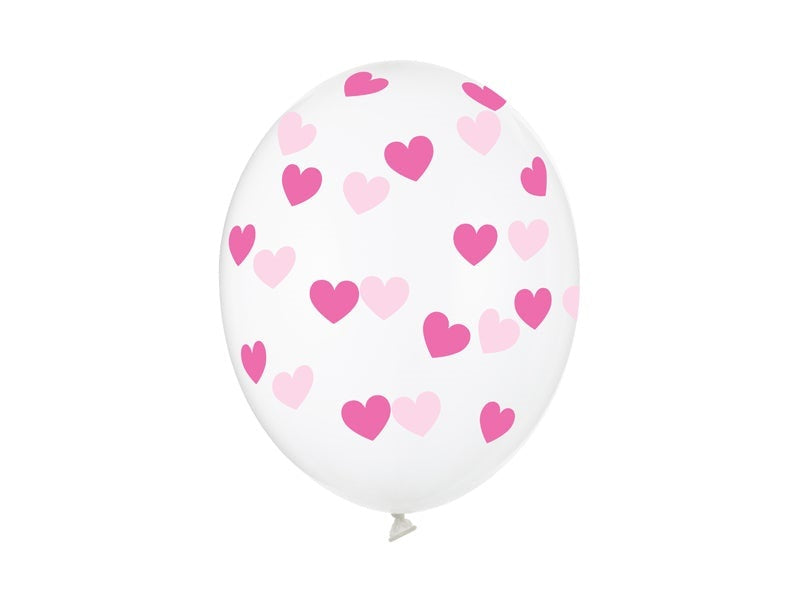 Pink Hearts Latex Balloon