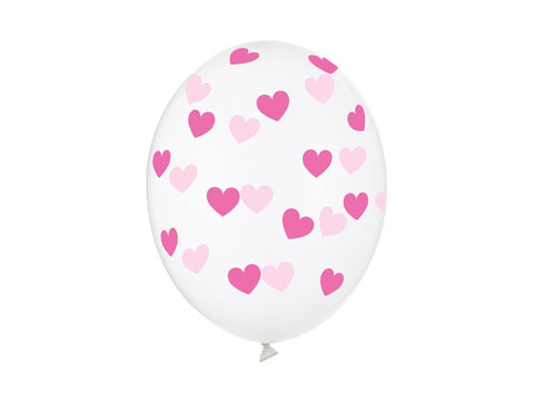 Pink Hearts Latex Balloon