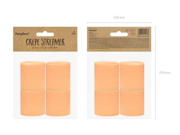 Orange Crepe Paper Streamer - A Little Confetti