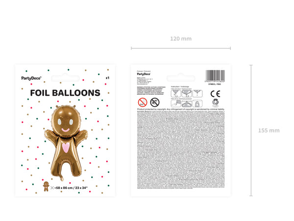 Gingerbread Man Foil Balloon - A Little Confetti