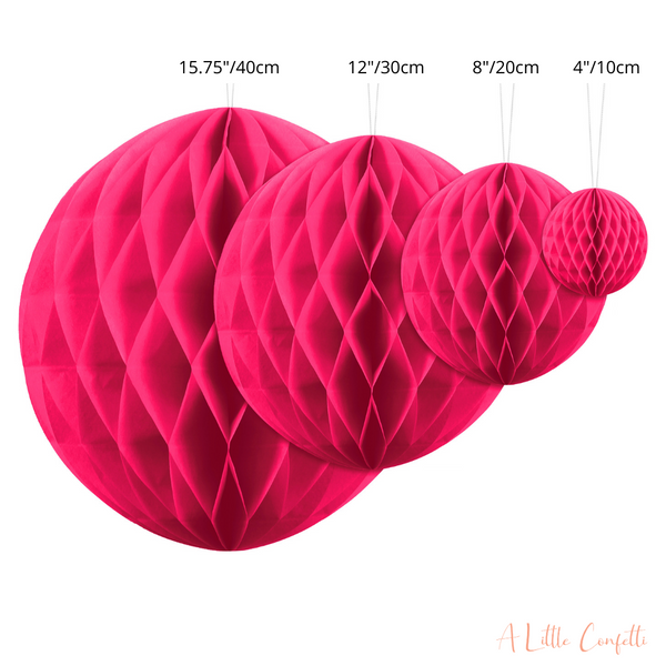 Fuschia Honeycomb Balls