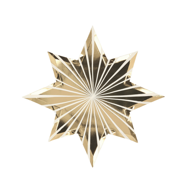 Gold Stripe Star Plates