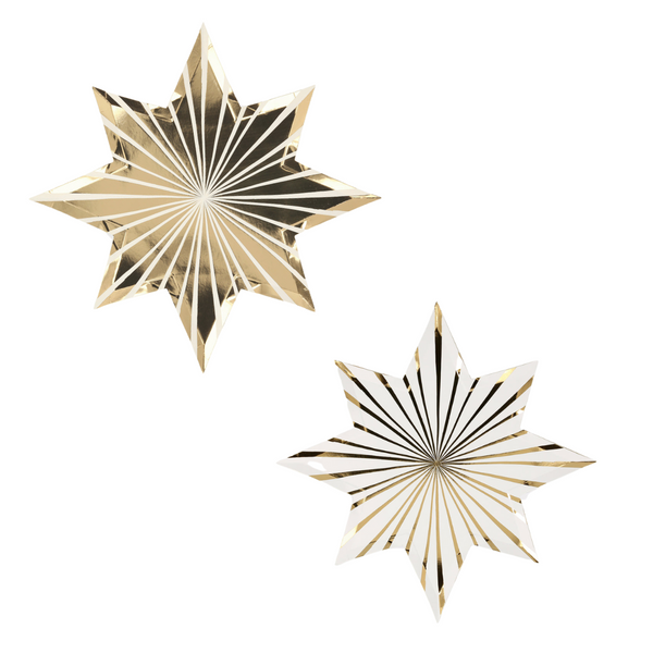 Gold Stripe Star Plates