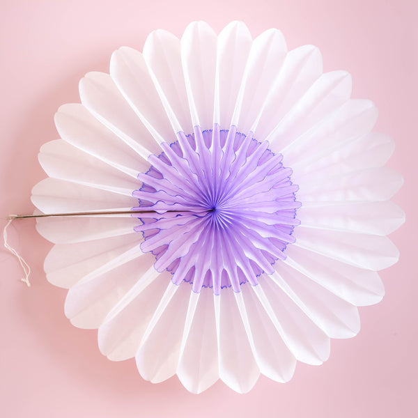 Lilac & Pink Center Daisy Paper Party Fan (Choose your color)
