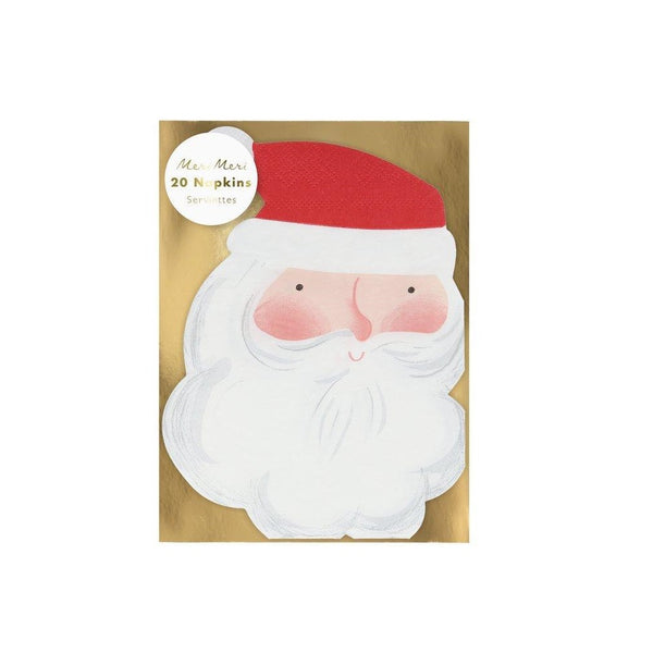Jolly Santa Napkins with red hat and white beard, by Meri Meri, available at A Little Confetti 