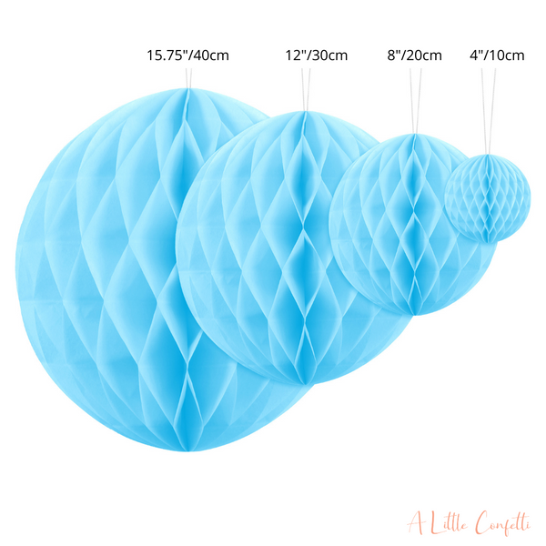Light Blue Honeycomb Balls