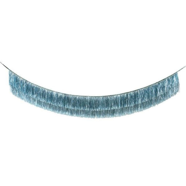 Blue Tinsel Fringe Garland - A Little Confetti