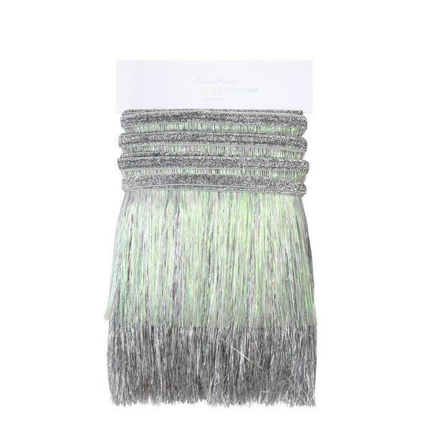 Silver & Iridescent Tinsel Fringe Garland - A Little Confetti