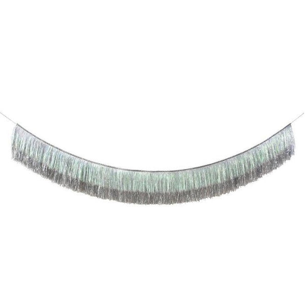 Silver & Iridescent Tinsel Fringe Garland - A Little Confetti