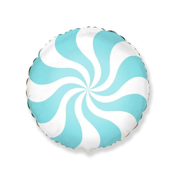 Pastel Blue Swirl Peppermint Candy Balloon - A Little Confetti