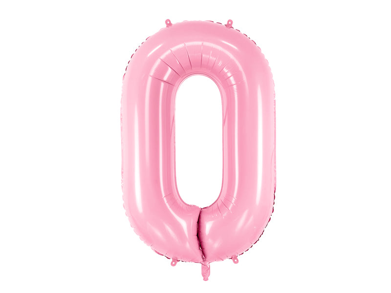 34 inch jumbo pink number 0 foil balloon available at A Little Confetti