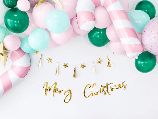 Pink & White Candy Cane Foil Balloon - A Little Confetti