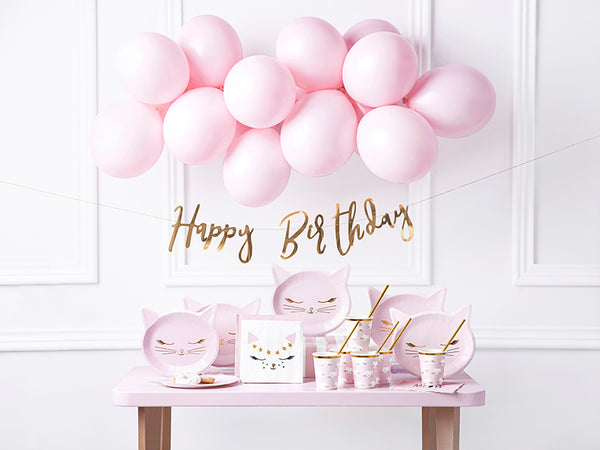Pink cat plates - A Little Confetti