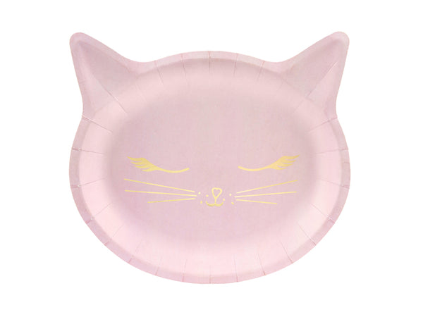 Pink cat plates - A Little Confetti