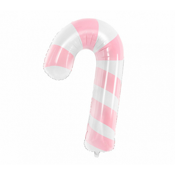 Pink & White Candy Cane Foil Balloon - A Little Confetti
