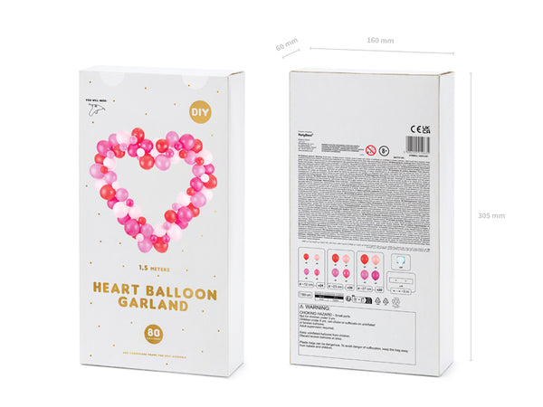 Pink & Red Heart Shaped Balloon Backdrop Kit