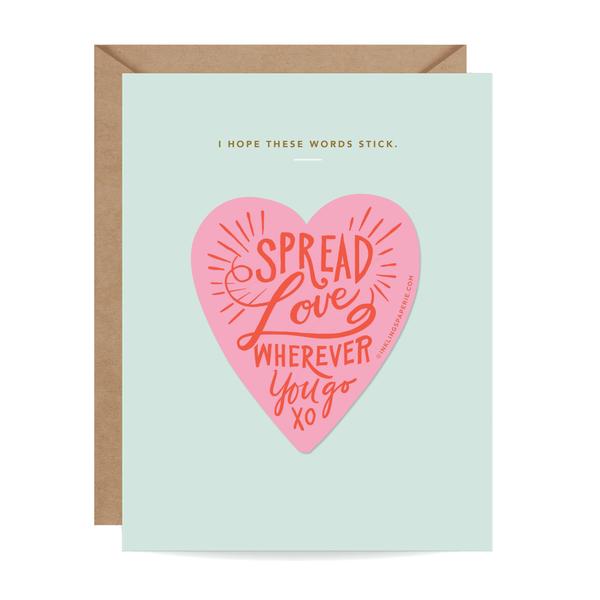 Vinyl Sticker Card - Spread Love - A Little Confetti