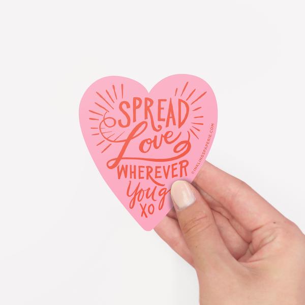Vinyl Sticker Card - Spread Love - A Little Confetti