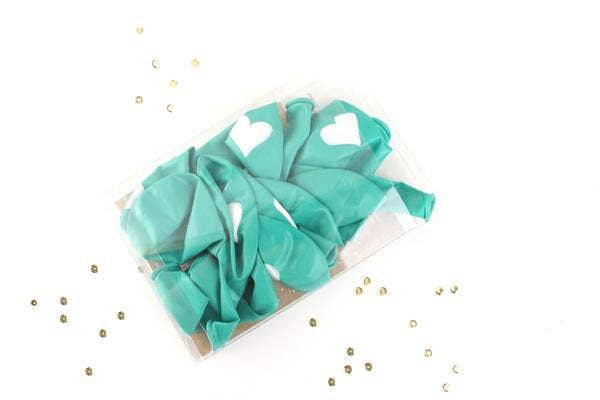 Teal Heart Balloons