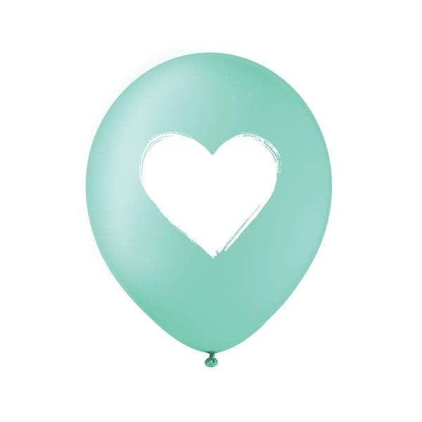 Teal Heart Balloons