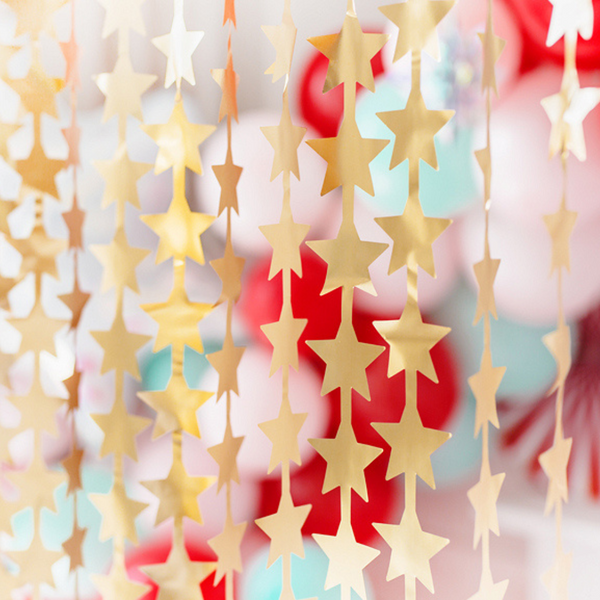 Gold Stars Party Curtain