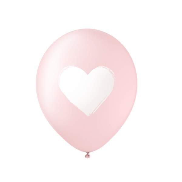 Pink with White Heart Balloons