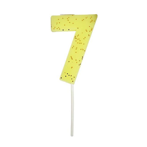 Number 7 Glitter Candle - A Little Confetti