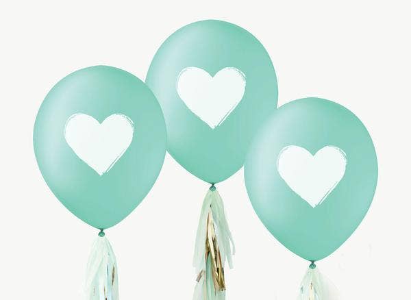 Teal Heart Balloons