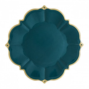 emerald lunch plates with gold trim - A Little Confetti