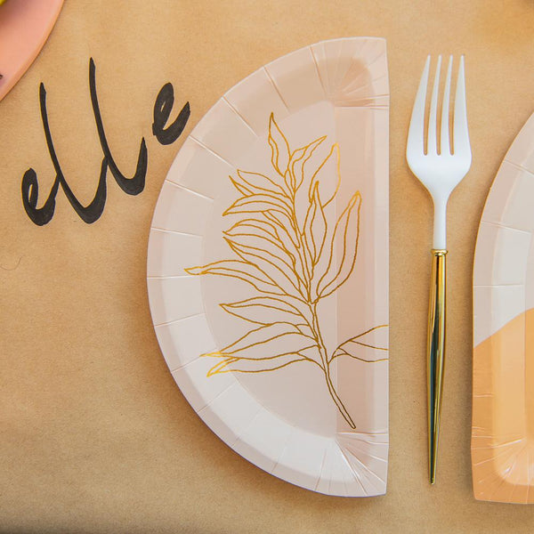 cream plate with gold leaf design, A Little Confetti