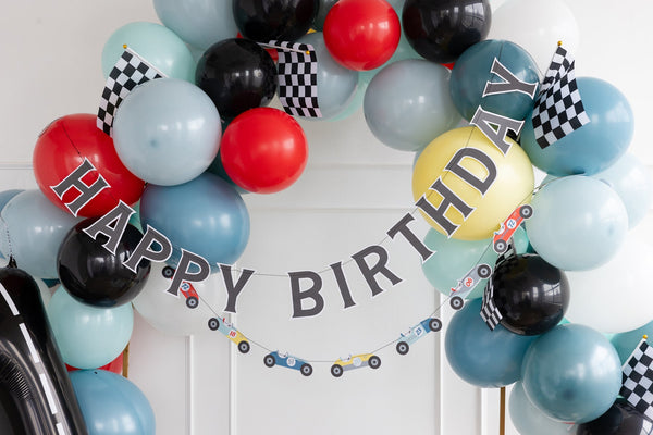 Happy Birthday & Race Car Banner