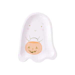 Ghost with Pumpkin Bucket Plate