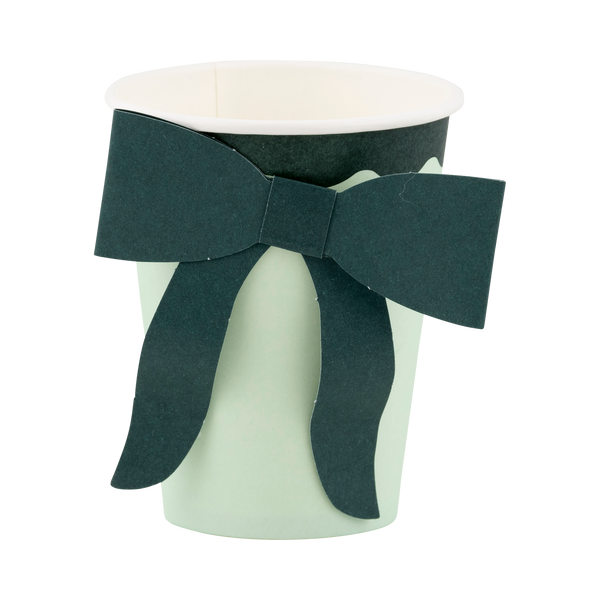 Mint & Green Bow Paper Cups