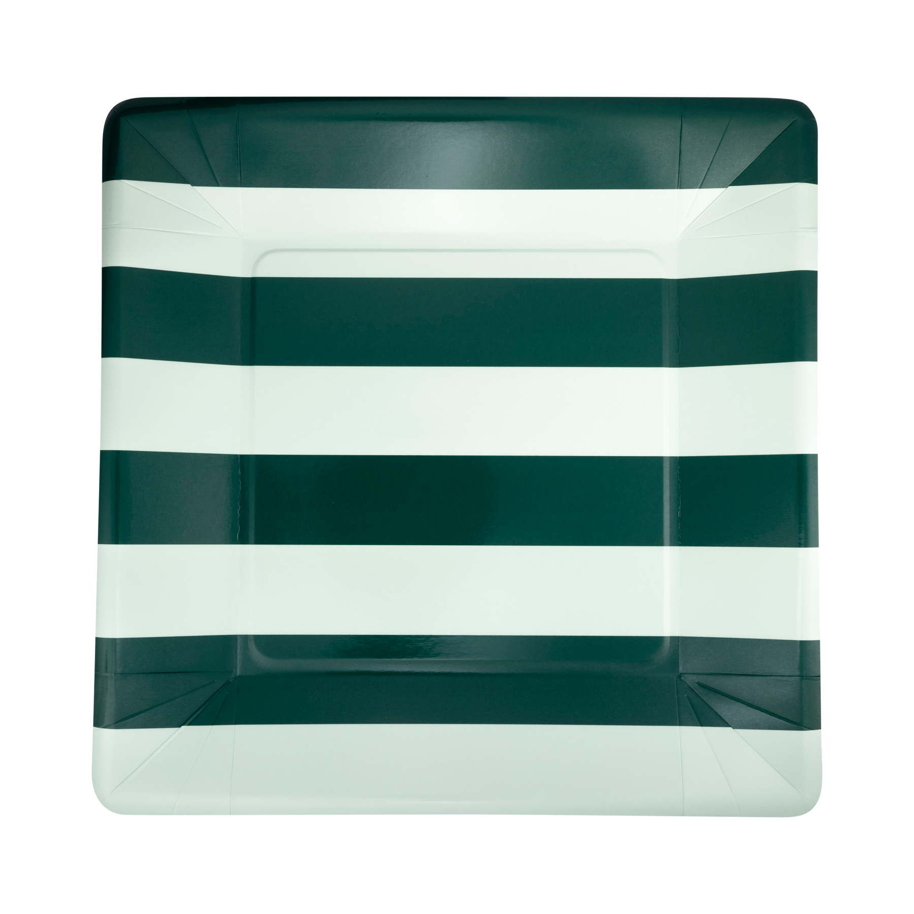 Green & Mint Striped 11" Plates