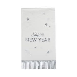 Happy New Year Fringed Dinner Napkins