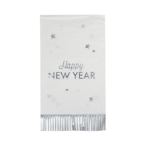 Happy New Year Fringed Dinner Napkins