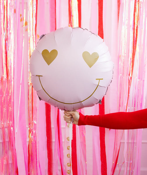 Heart Eyes Smiley Foil Balloon