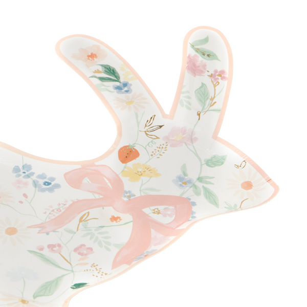Elegant Floral Bunny Plates