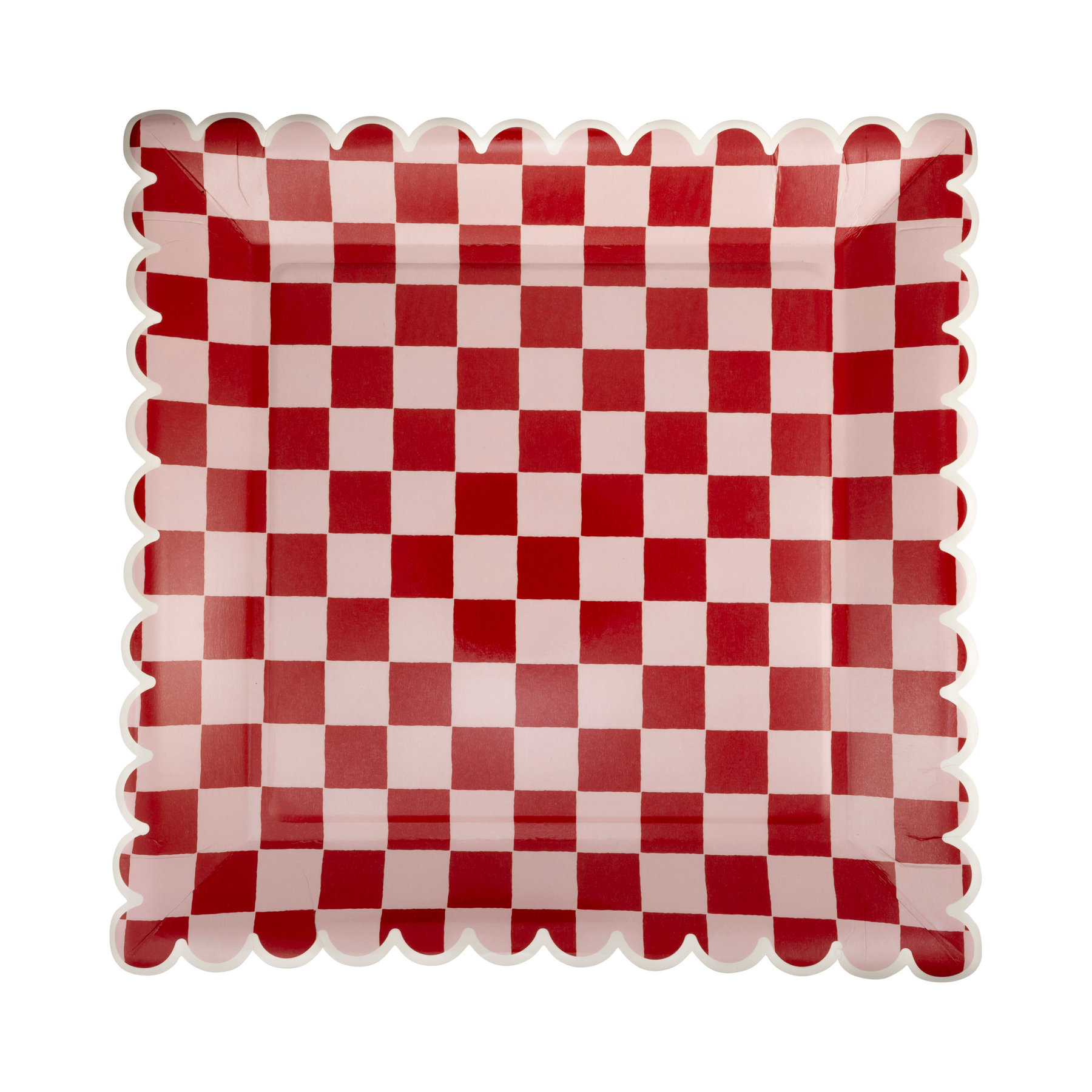 Pink & Red 10" Checked Plates